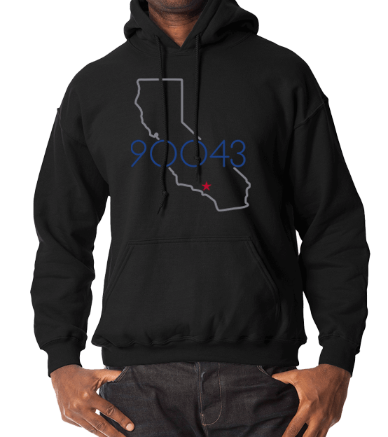 90043 Zip Code Fleece Hoodie
